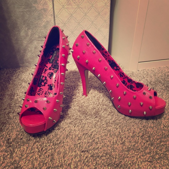 Abbey Dawn Shoes Hot Pink Spike Heels Poshmark